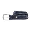 Herenriem van gevlochten leer in donkerblauw